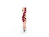 Rose gold Round Garnet Twisted Infinity Band with Prong Setting_8