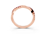 Rose gold Round Garnet Twisted Infinity Band with Prong Setting_9