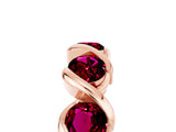 Rose gold Round Garnet Wave Band with Channel Setting and Shared Prongs_11