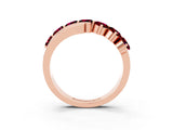 Rose gold Round Garnet Wave Band with Channel and Shared Prong Setting_21