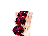 Rose gold Round Garnet Wave Band with Channel and Shared Prong Setting_23