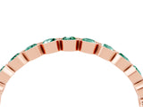 Rose gold Round Green Sapphire Bezel Set Eternity Band_10