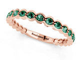 Rose gold Round Green Sapphire Bezel Set Eternity Band_7