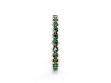 Rose gold Round Green Sapphire Bezel Set Eternity Band_8
