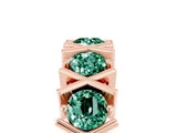 Rose gold Round Green Sapphire Channel Set Band with X-Prong Detail_11