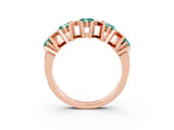 Rose gold Round Green Sapphire Channel Set Band with X-Prong Detail_9