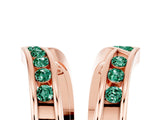 Rose gold Round Green Sapphire Channel-Set Chevron Band_11