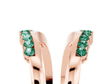 Rose gold Round Green Sapphire Chevron Contour Band with Prong Setting_11