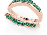 Rose gold Round Green Sapphire Chevron Contour Band with Prong Setting_7