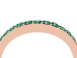 Rose gold Round Green Sapphire Curved Wedding Band with Channel Setting_10