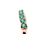 Rose gold Round Green Sapphire Curved Wedding Band with Channel Setting_11