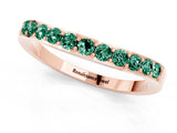 Rose gold Round Green Sapphire Curved Wedding Band with Channel Setting_7