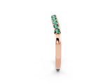 Rose gold Round Green Sapphire Curved Wedding Band with Channel Setting_8