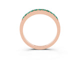 Rose gold Round Green Sapphire Curved Wedding Band with Channel Setting_9