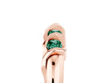 Rose gold Round Green Sapphire Eternity Band with Twist Prong Setting_11
