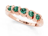 Rose gold Round Green Sapphire Eternity Band with Twist Prong Setting_7