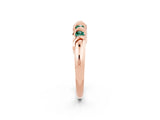 Rose gold Round Green Sapphire Eternity Band with Twist Prong Setting_8