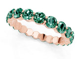 Rose gold Round Green Sapphire Eternity Band with U-Prong Setting_31