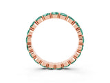 Rose gold Round Green Sapphire Eternity Band with U-Prong Setting_33