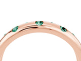 Rose gold Round Green Sapphire Flush-Set Comfort Fit Band_10