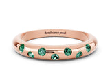 Rose gold Round Green Sapphire Flush-Set Comfort Fit Band_6