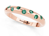 Rose gold Round Green Sapphire Flush-Set Comfort Fit Band_7