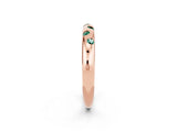 Rose gold Round Green Sapphire Flush-Set Comfort Fit Band_8