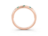 Rose gold Round Green Sapphire Flush-Set Comfort Fit Band_9