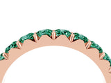 Rose gold Round Green Sapphire Half Eternity Band with Classic Prong Setting_10