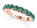 Rose gold Round Green Sapphire Half Eternity Band with Classic Prong Setting_7