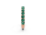 Rose gold Round Green Sapphire Half Eternity Band with Classic Prong Setting_8