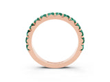 Rose gold Round Green Sapphire Half Eternity Band with Classic Prong Setting_9