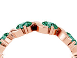 Rose gold Round Green Sapphire Half Eternity Band with Wave Prong Setting_10