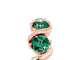 Rose gold Round Green Sapphire Half Eternity Band with Wave Prong Setting_11
