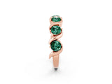 Rose gold Round Green Sapphire Half Eternity Band with Wave Prong Setting_8