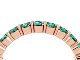 Rose gold Round Green Sapphire Half-Eternity Prong-Set Band_10