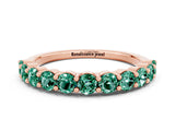 Rose gold Round Green Sapphire Half-Eternity Prong-Set Band_6