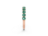 Rose gold Round Green Sapphire Half-Eternity Prong-Set Band_8