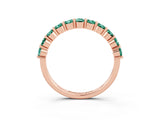 Rose gold Round Green Sapphire Half-Eternity Prong-Set Band_9