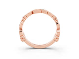 Rose gold Round Green Sapphire Leaf Eternity Band with Bezel Setting_39