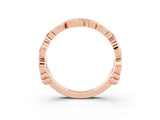 Rose gold Round Green Sapphire Leaf Eternity Band with Bezel Setting_81