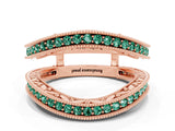 Rose gold Round Green Sapphire Milgrain Eternity Band with Channel Setting_18