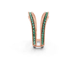 Rose gold Round Green Sapphire Milgrain Eternity Band with Channel Setting_20