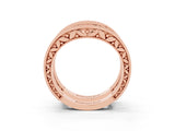 Rose gold Round Green Sapphire Milgrain Eternity Band with Channel Setting_21