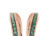 Rose gold Round Green Sapphire Milgrain Eternity Band with Channel Setting_23