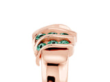 Rose gold Round Green Sapphire Multi-Row Crossover Band_11