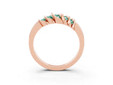 Rose gold Round Green Sapphire Multi-Row Crossover Band_9
