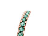 Rose gold Round Green Sapphire Pavé Curved Band with Shared Prong Setting_11