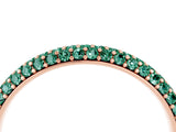 Rose gold Round Green Sapphire Pavé Eternity Band with Shared Prong Setting_10