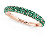 Rose gold Round Green Sapphire Pavé Eternity Band with Shared Prong Setting_7